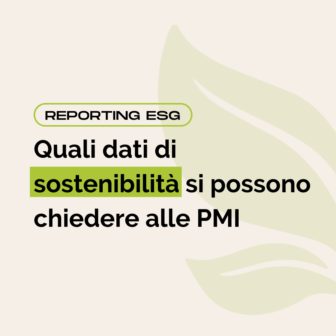Quali dati di sostenibilità si possono chiedere alle PMI